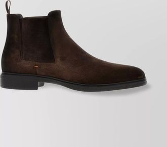 Santoni suede ankle boots with elastic side panels