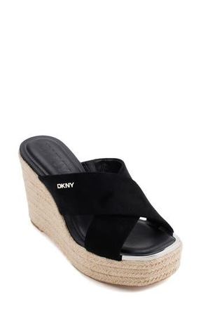 DKNY Maryn Espadrille Wedge Platform Sandal in Black at Nordstrom Rack, Size 6.5