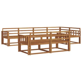 vidaXL Conjunto De Sof&aacute;s De Exterior 7 Pcs Natural Vidaxl