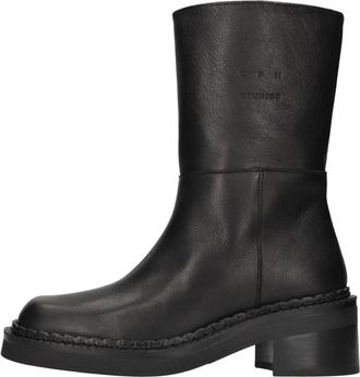 Copenhagen Leren Enkelboot - Dames - Hoge Laarzen - Zwart - 36 EU - Leer - Schoenen