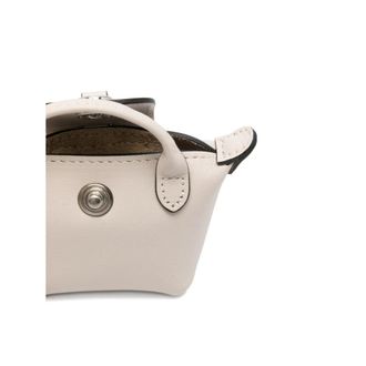 Longchamp Calf Leather Top Handle Bag - Beige