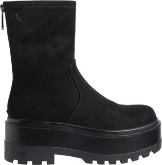 Calvin Klein Jeans Flatform Zip MG SS - Dames - Enkellaarsjes - Zwart - 41 EU - Polyester - Schoenen