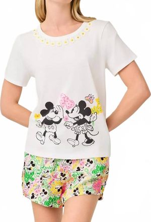 Lilly Pulitzer Clairmont Trimmed Knit Top In Multi Throwback Disney Graphic