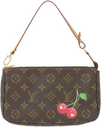 Louis Vuitton Brown Monogram Cherry Coated Canvas Pochette Pouch (Pre-Owned)