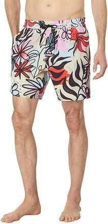 Volcom Sanctorium Trunk Shorts Men Multi Floral Drawstring Swimwear BUU950