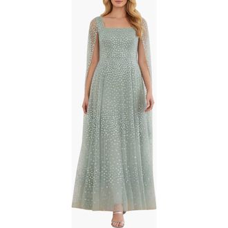 Needle & Thread Scatter Dot One-Shoulder Ankle Gown in Laurel at Nordstrom, Size 16