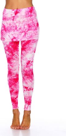 White Mark Tie Dye Skirted Leggings In Pink