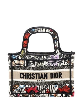 Dior Book Embroidered Canvas Mini tote bag - women - Canvas - One Size - Black