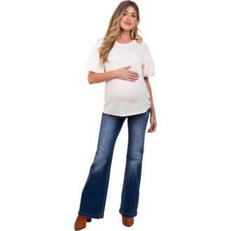 Pinkblush Maternity Flare Jeans in Navy Blue at Nordstrom, Size 27