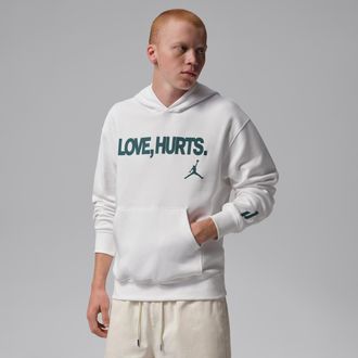 Nike Jordan Nike Mens Jalen Hurts Fleece Hoodie in White | IQ3758-100