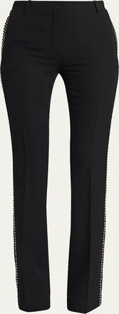Versace Studded Slim Wool Trousers