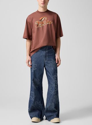 Marni Mens Holey suns loose chambray pant