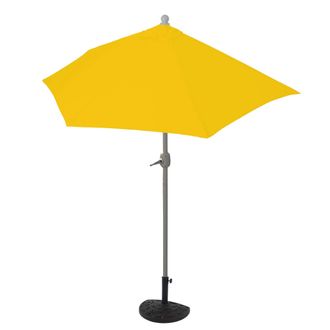 Hhg Sombrilla De Media Ca&ntilde;a Parla, Sombrilla De Balc&oacute;n, Poli&eacute;ster/aluminio Uv 50+ 3kg, 270cm Amarillo Con Soporte