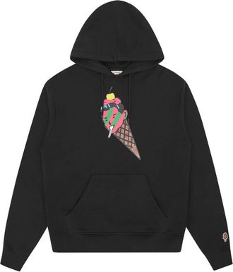 Icecream Kegel MAN Popover Hood - Heren - Hoodies - Zwart - XS - Katoen - Hoodies & sweatvesten