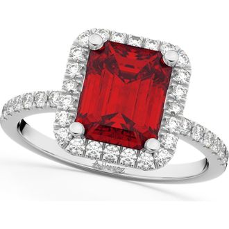 Allurez Ruby & Diamond Engagement Ring 14k in 3.32Ct/white Gold at Nordstrom, Size 6.5