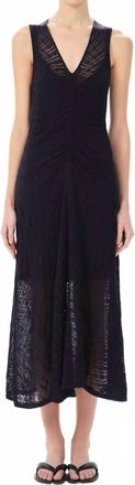 Maria Cher Zarate Jana Midi Dress In Navy