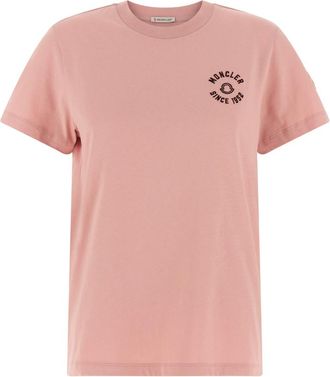 Moncler Pink Crew Neck Logo T-Shirt