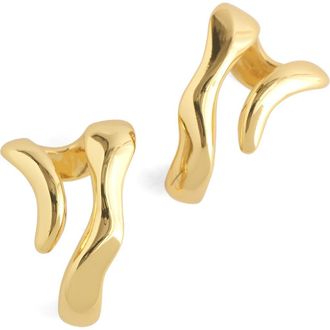 Madewell Sculptural Wraparound Double Hoop Earrings in Antique Gold at Nordstrom