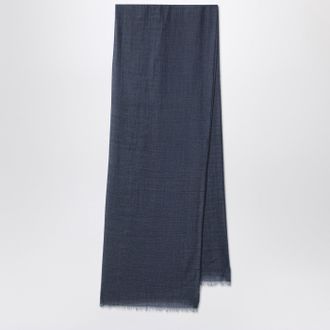 Loro Piana Blue Brina Cashmere And Silk Scarf