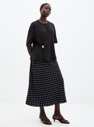 Contemporaine Womens Printed satin maxi skirt