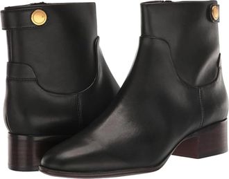 Franco Sarto Womens Franco Sarto Jessica Boots Black Leather Almond Toe Bootie RHS6744