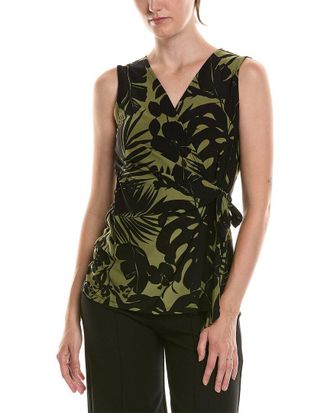Anne Klein Printed Wrap Top