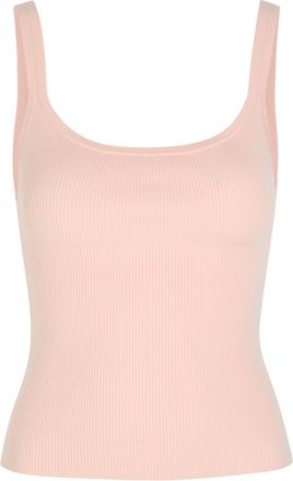Alice & Olivia Shana Ribbed Wool-blend Tank - Light Pink - XL (UK16 / XL)