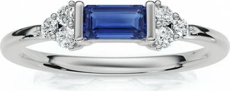 Pompeii3 1/3Ct Thin Sapphire Diamond Stackable Wedding Ring 14k Gold Lab Grown