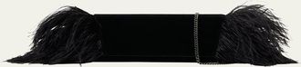 Akris Anouk Small Clutch Bag with Feather Trim