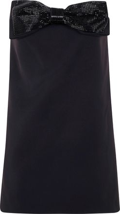 Self Portrait Black Crepe Bandeau Mini Dress