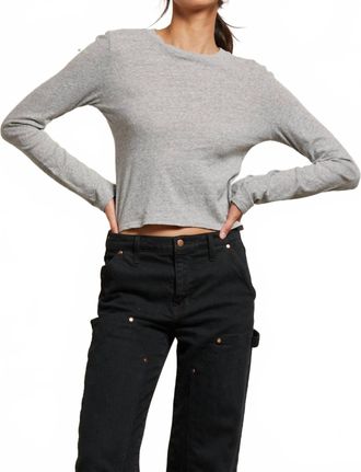 perfectwhitetee Womens Jamie Hg Recycled Cotton Long Sleeve Top In Heather Grey