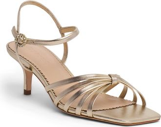 Cinq &agrave; Sept Malia Ankle Strap Sandal in Light Gold Metallic at Nordstrom, Size 9.5Us