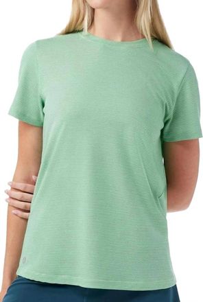 Smartwool Active Mesh Short Sleeve Top In Matcha Zen Heather