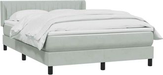 vidaXL Cama Box Spring Con Colch&oacute;n Terciopelo Gris Claro 160x210 Cm Vidaxl