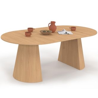 IDMarket Angele Tavolo Da Pranzo Rotondo Allungabile Per 4-10 Persone Effetto Legno Faggio 110-200 Cm