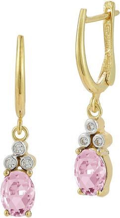 I.Reiss Company 14K 2.31 Ct. Tw. Diamond & Rose Quartz Dangle Earrings