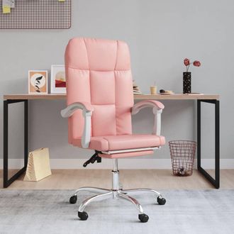 vidaXL Silla De Oficina Reclinable Cuero Sint&eacute;tico Rosa Vidaxl