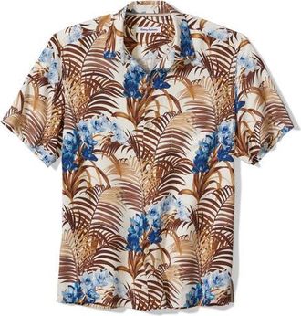 Tommy Bahama Garden of Hope & Courage Regular Fit Short Sleeve Silk Button-Up Shirt in Lychee at Nordstrom, Size Medium