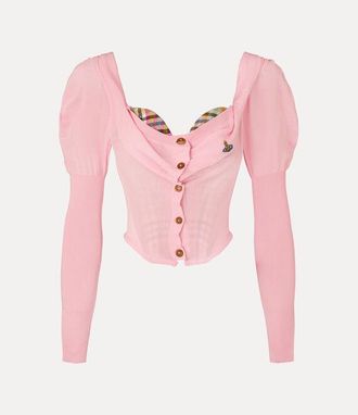 Vivienne Westwood Bea Corset Cardigan Merino Wool / Silk Pink 40 Women