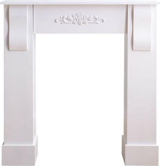 Mobili Rebecca Rebecca Mobili Marco De Chimenea Madera Blanco Decoration Clasico 92x93x22,5