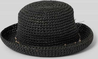 Loevenich Strohhut mit Hutband und Perlen in Black, Größe 1