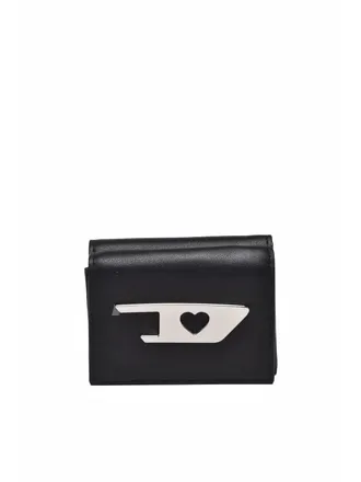 Diesel Black Polyurethane Folded Wallet