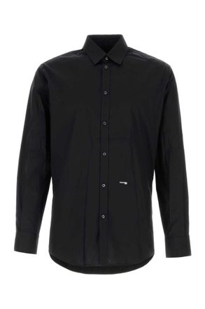 Dsquared2 Black stretch poplin shirt