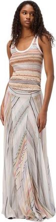 Missoni Striped Pleated Wrap Skirt in White at Nordstrom, Size 40 It