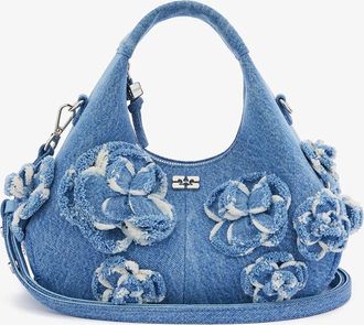 Ganni Blue Mini Hobo Bag in Denim