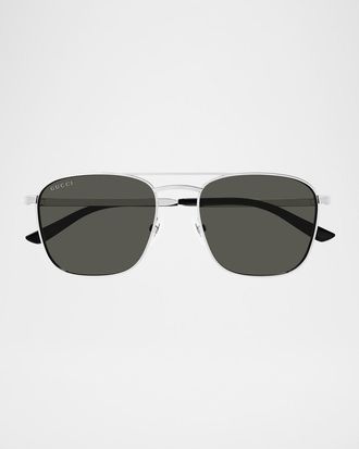 Gucci Men & apos;s GG1881SM Metal Aviator Sunglasses