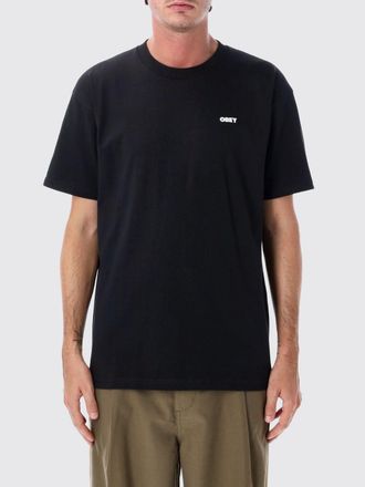 Obey T-shirt in cotone a girocollo con stampa Skull e logo a contrasto