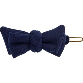 Alexandre de Paris Braid Bow Tige Boucle Barrette in Blue at Nordstrom