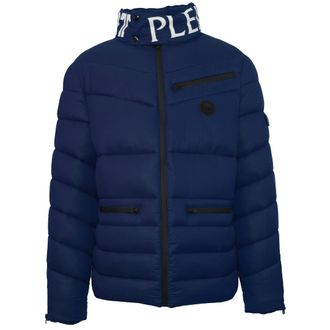 Plein Sport Mens Padded Bold Logo Navy Blue Jacket - Size 2XL