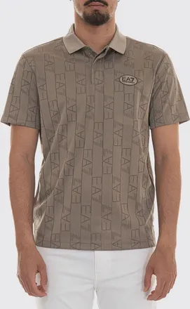Emporio Armani Polo in poliestere con logo all-over